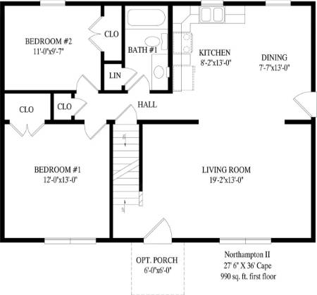 Northampton II Modular Home Floor Plan First Floor
